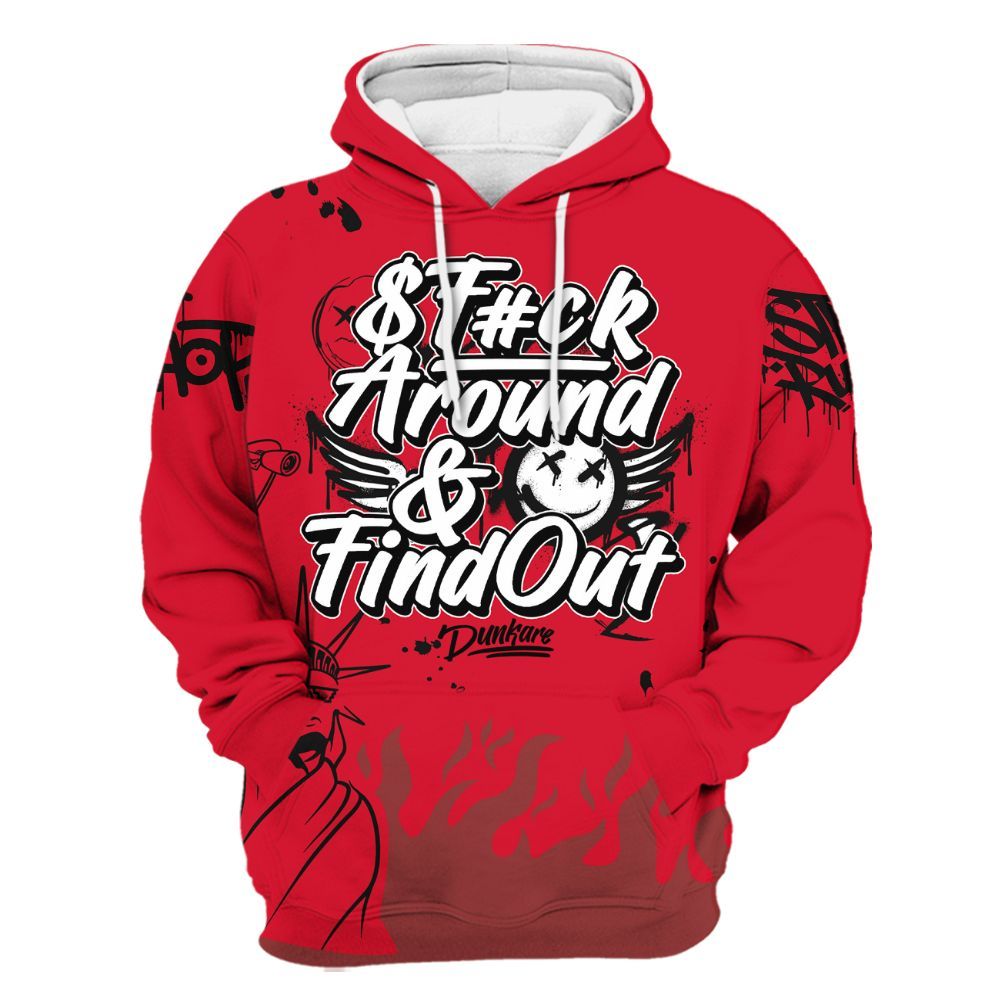 Hoodie To Match Air Max Sunder Gore Tex Fire Red - Graphic Fck Around Find Out All Over Print