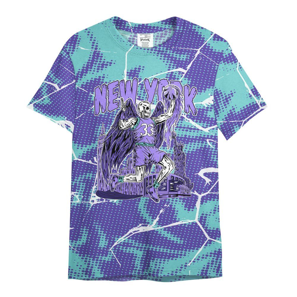 Shirt To Match Low Hornets 1s - Ewing Era Skeleton Crack All Over Print