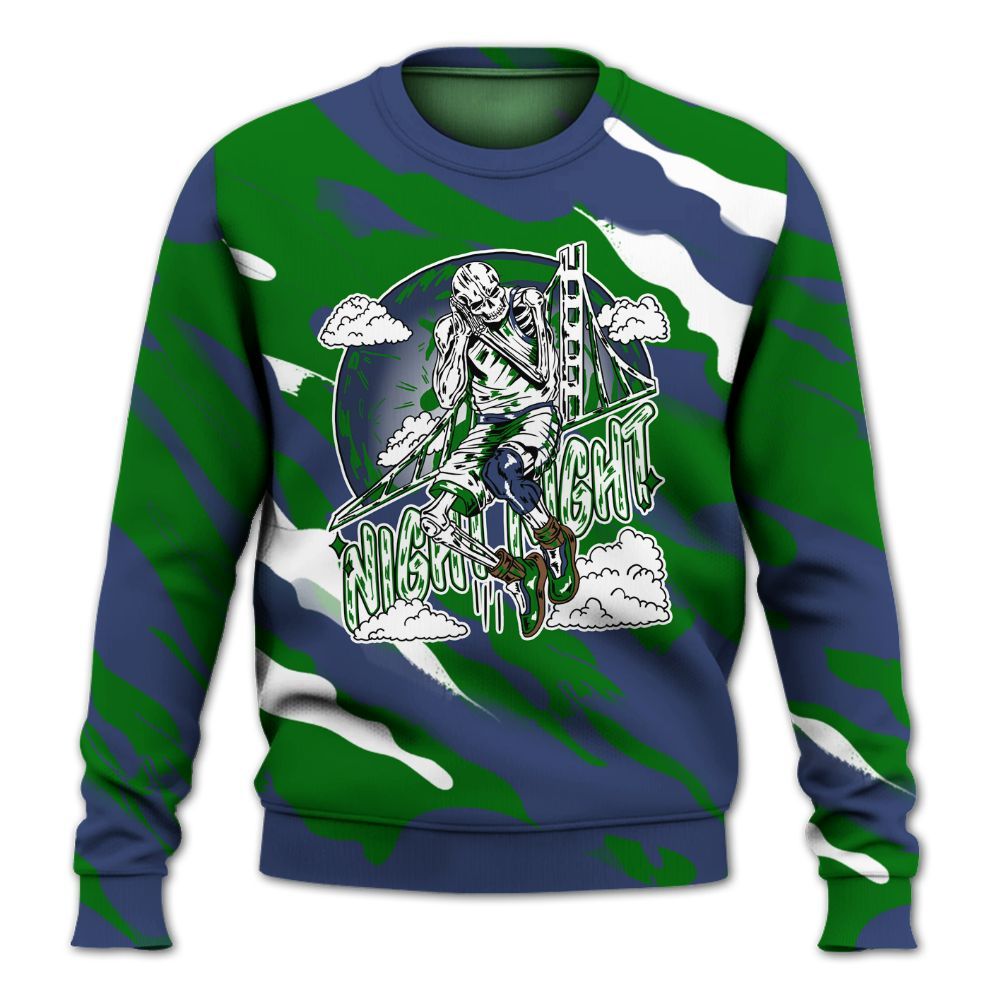 Sweatshirt To Match Midnight Navy 13s - Seeya Skeleton Colored All Over Print