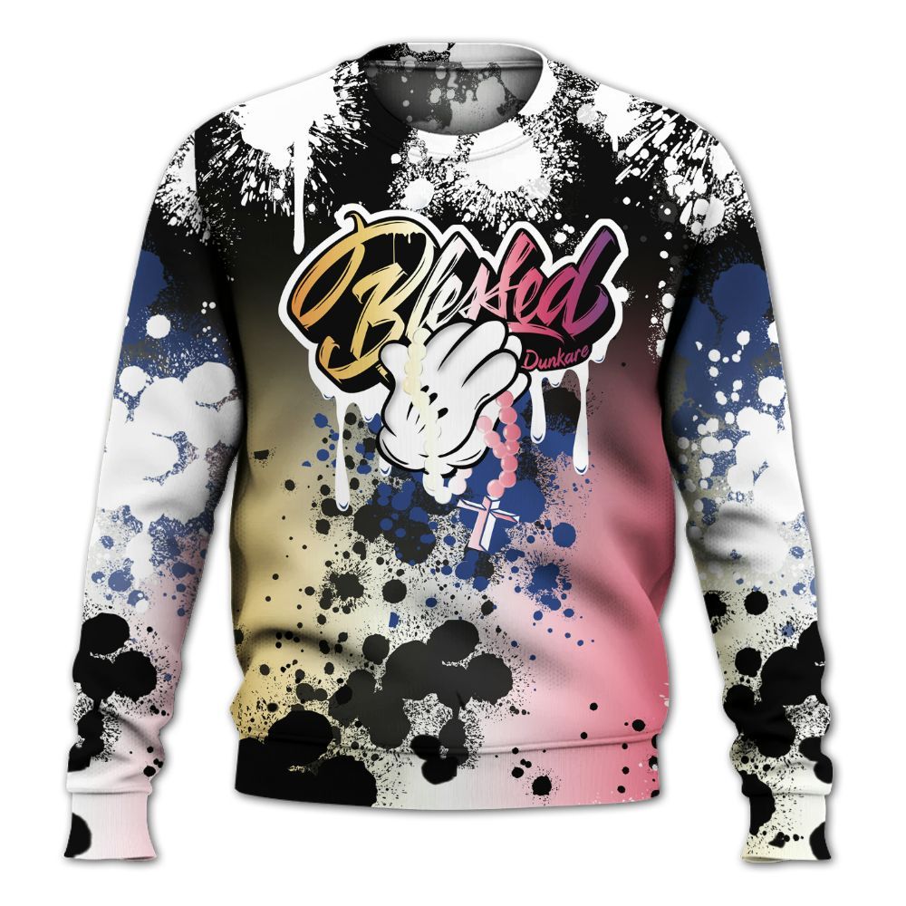 Sweatshirt To Match Air Griffey Max Los Angeles 1s - God Blessed Ink Drip All Over Print