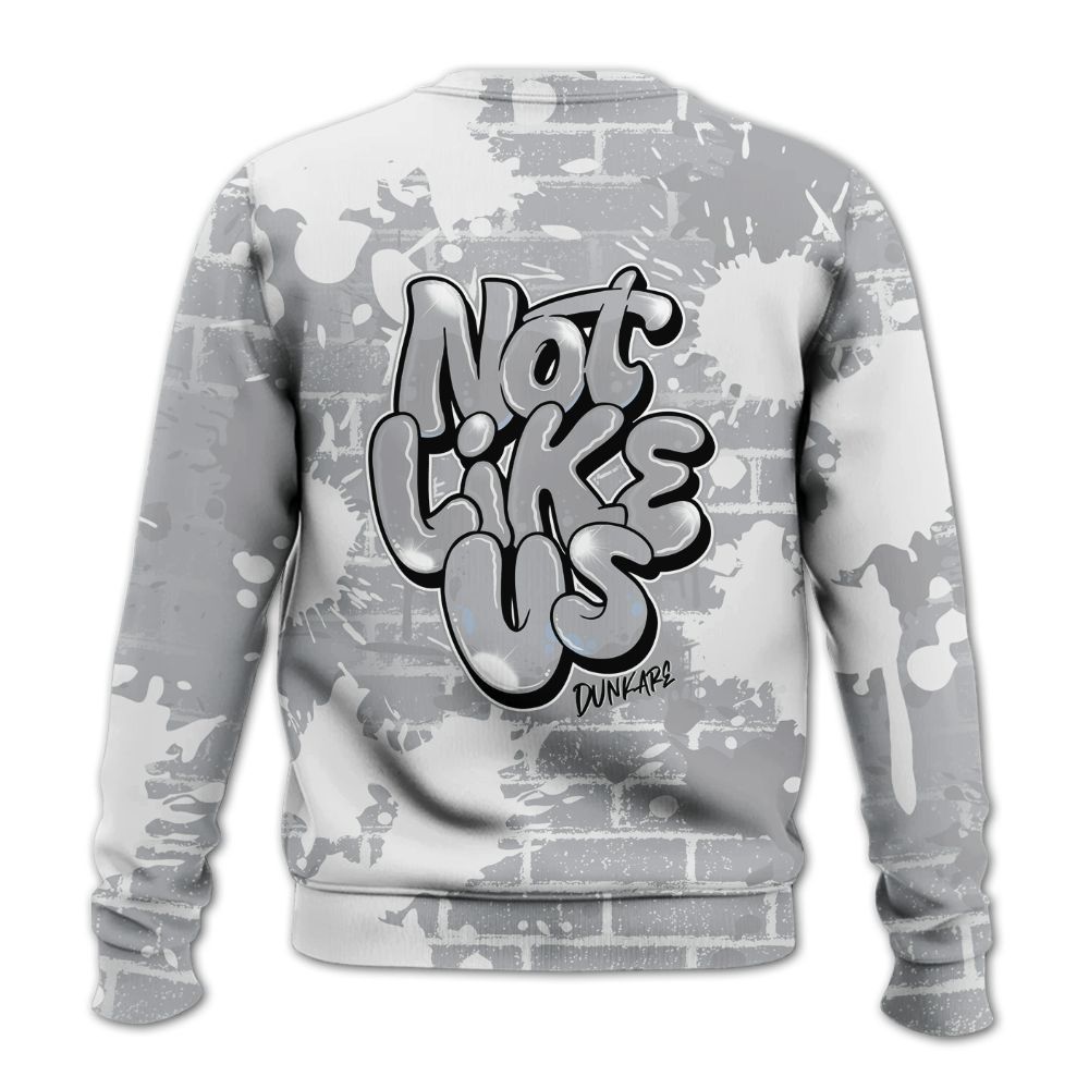 Sweatshirt To Match Low OG Wolf Grey 1s - None Like Us Graphic Brick Art All Over Print