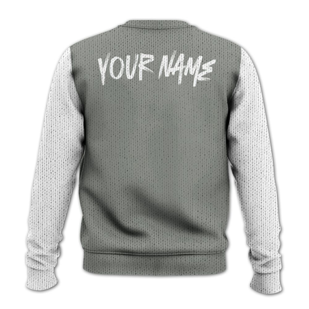 Knitted Sweater To Match Paris Cement Grey 4s, Custom Name Bad Girl HAHA