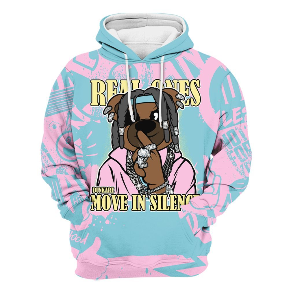 Hoodie To Match SB Dunk Low Visty - Silent Achievers Bear Monogram Graffiti All Over Print