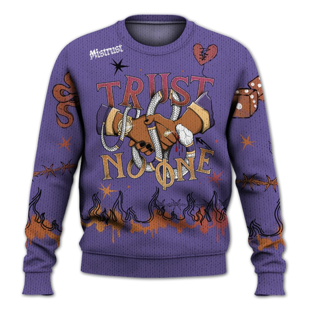 Knitted Sweater To Match Book Sunset 1s - Trust No One Snake-Bite Doodle Crayon