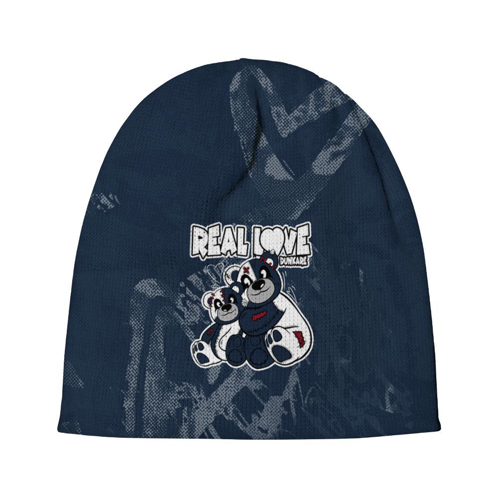 Beanie Hat To Match White Midnight Navy 6s - Sincere Fondness Bear Graphic