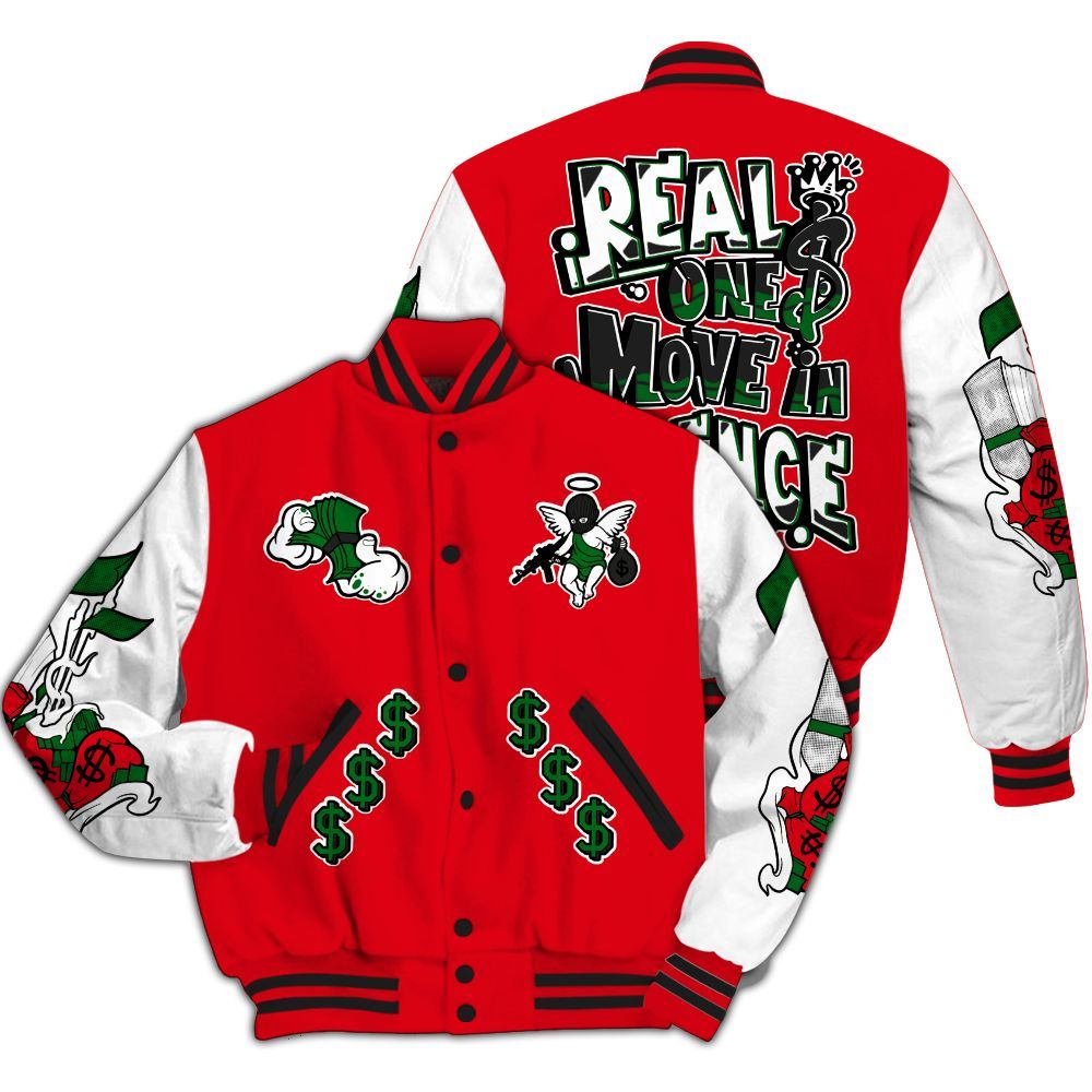 Varsity Jacket To Match Chicago 13s - Ones Move In Silence Graphic All Over Print