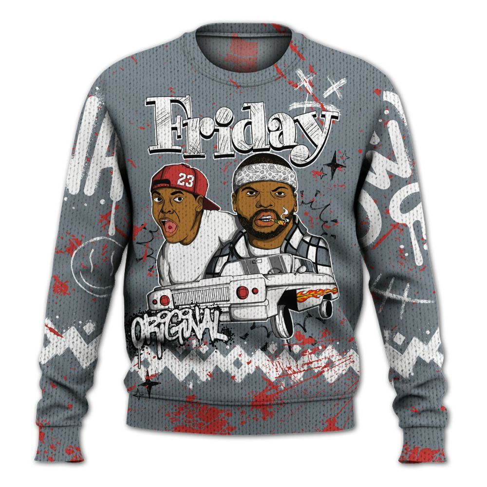 Knitted Sweater To Match Wolf Grey 13s - Friday Sneaker Crayon