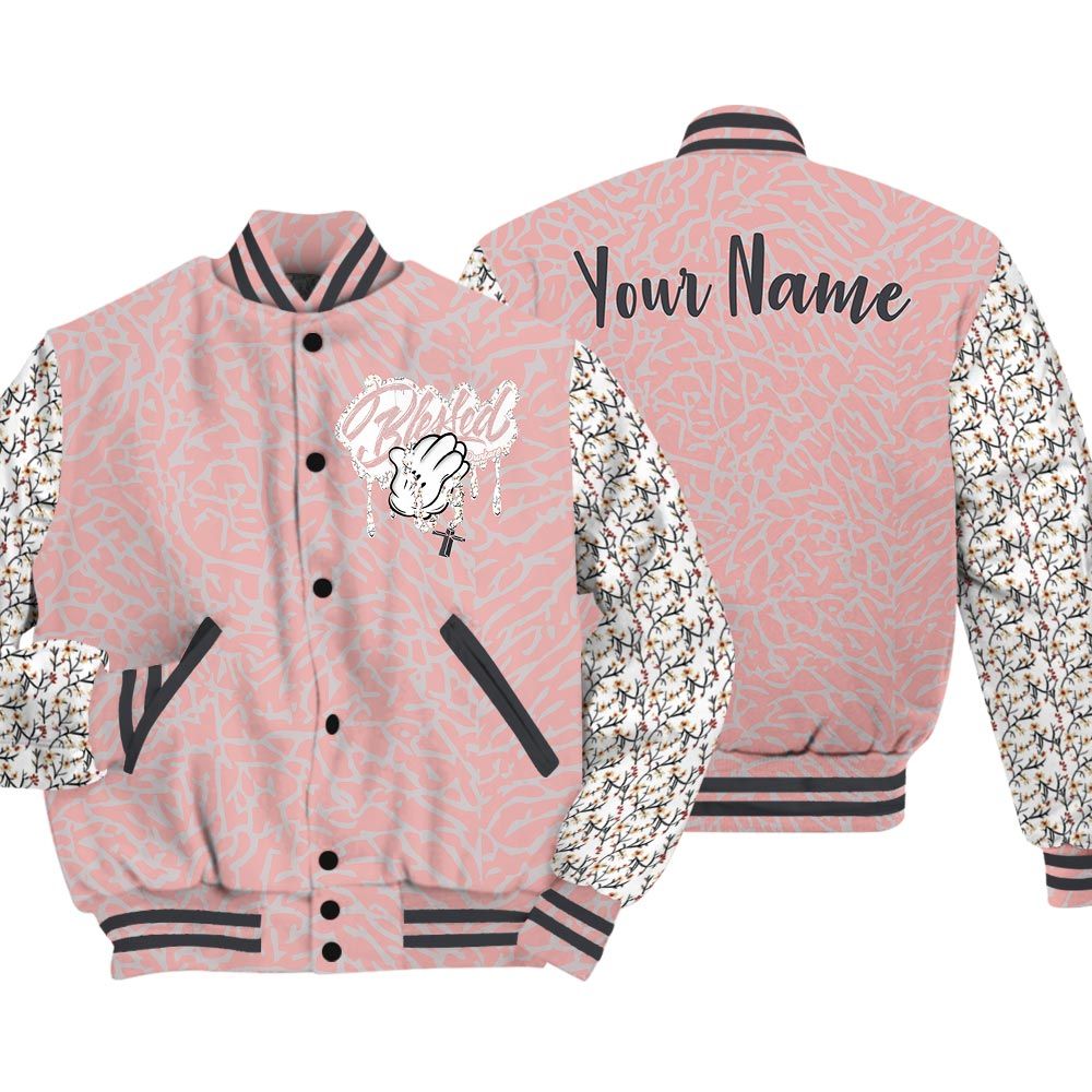 Varsity Jacket To Match Varsity Streetwear Custom Name God Blessed Drip, Red Stardust 3s T-Shirt, Sneaker Red Stardust 3s Baseball Varsity Jacket 1704 NCT