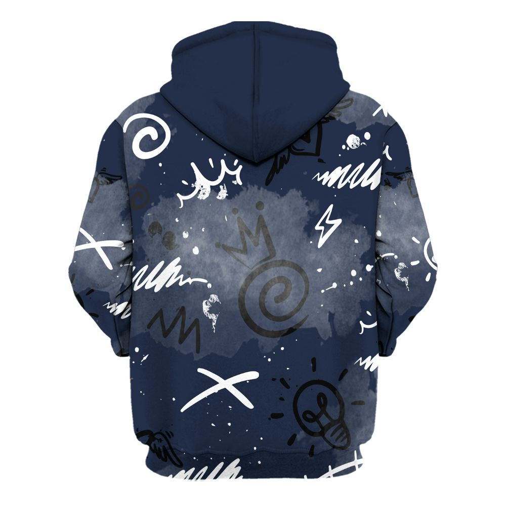 Hoodie To Match Dunk Low White Midnight Navy - Drip Built Di2ferent All Over Print