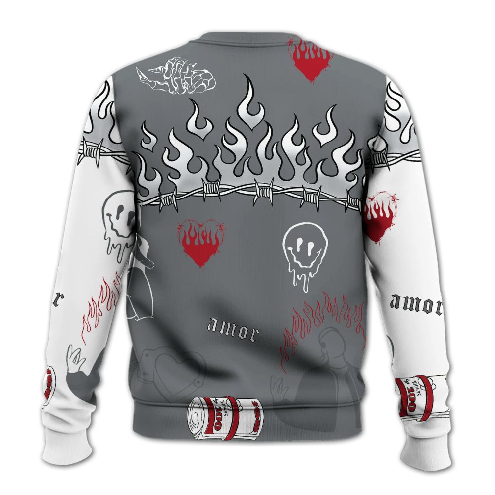 Sweatshirt To Match Retro Fire Red 9s - Snake Trust No One All Over Print