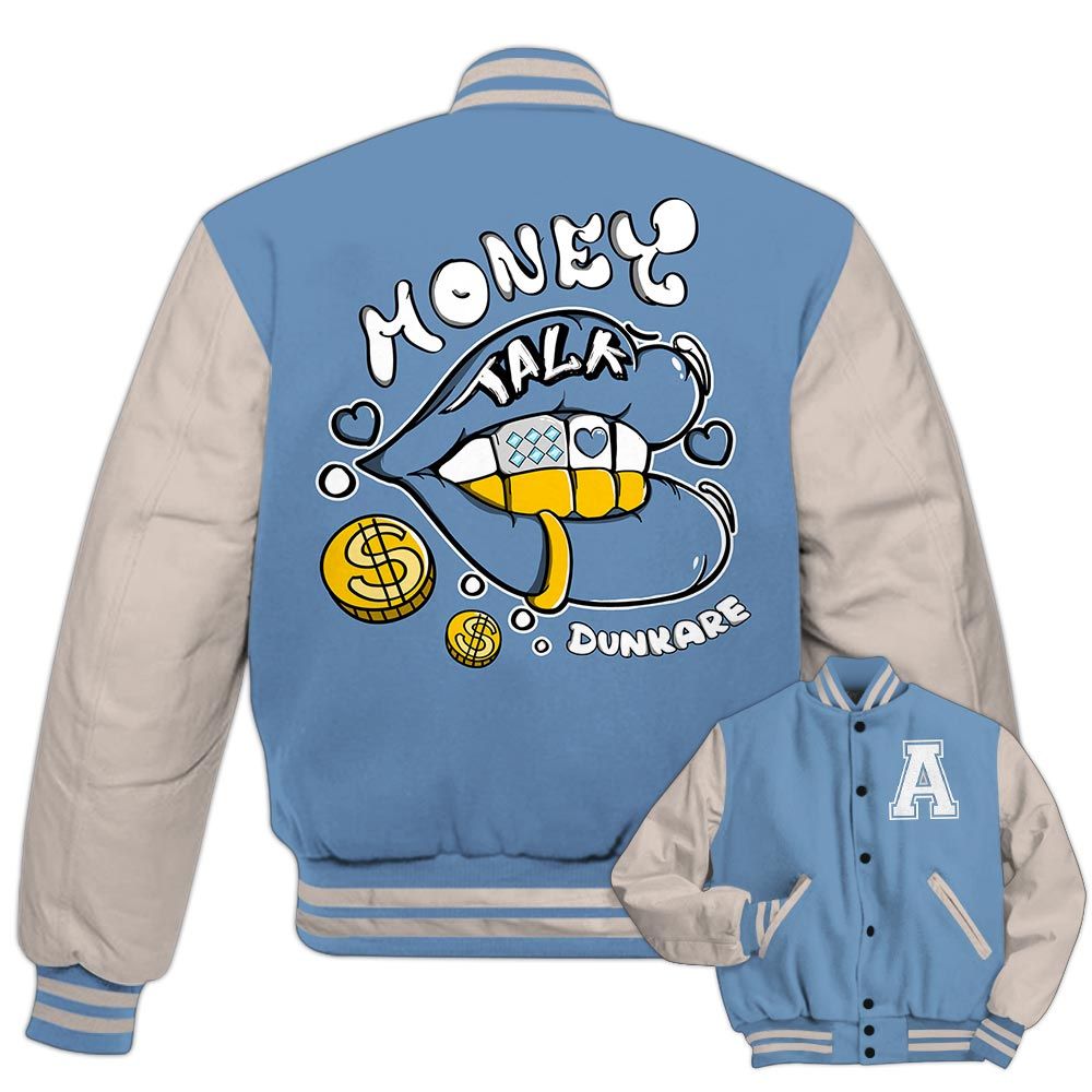 Varsity Jacket To Match High OG First In Flight 1s - Custom Lips Money Talk Varsity Jacket Outfit 1605 1LGH