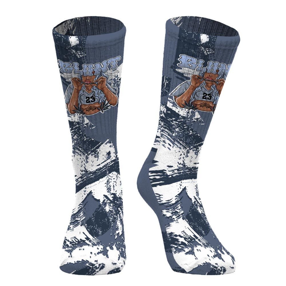 Sock To Match Low Diffused Blue 11s - Bluntz Unique Circle Splash