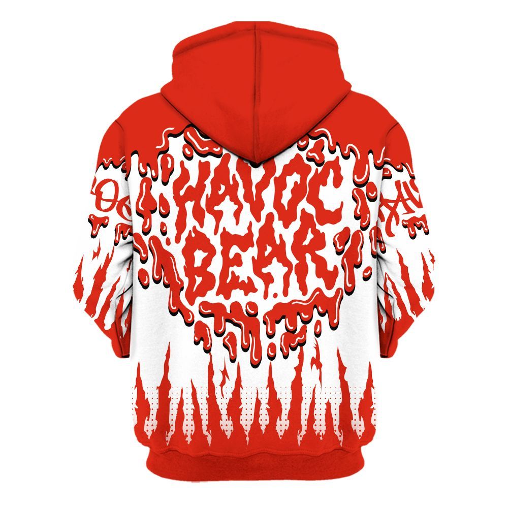 Hoodie To Match Retro Cherry 11s - Havok Bear Dripping All Over Print