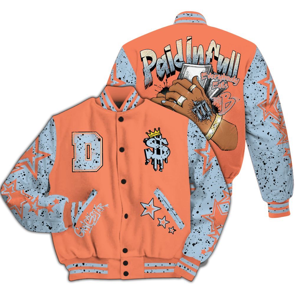 Varsity Jacket To Match DJ Khaled Crimson Bliss 5s - Lucky Money Paid In Full Retro All Over Print