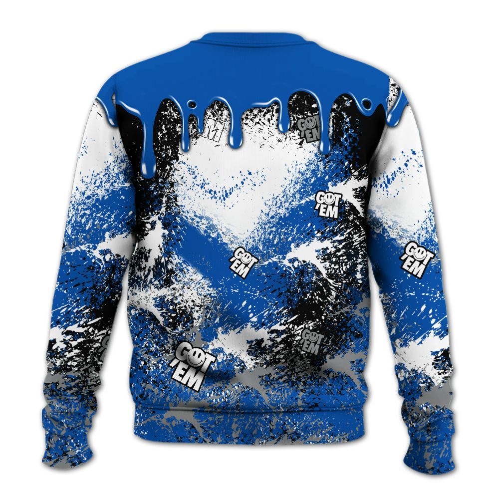 Sweatshirt To Match Racer Blue 5s - Dripping 23 Drip All Over Print