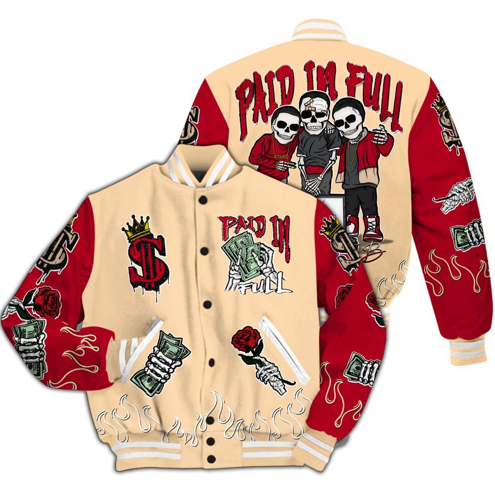 Varsity Jacket To Match Retro Pizza GS 4s - Everybody Paid In All Over Print
