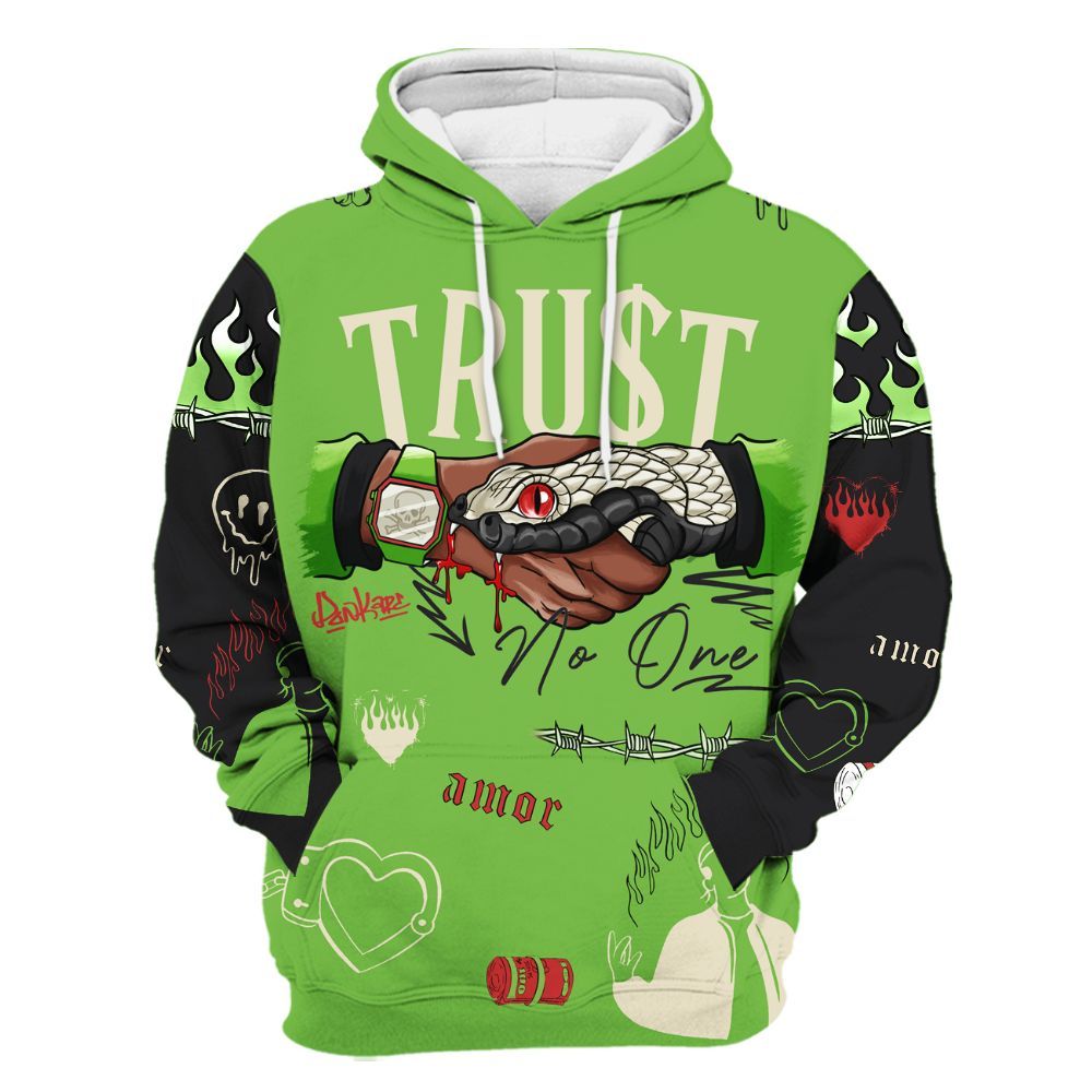 Hoodie To Match Air Max Waffle SP Action Green - Snake Trust No One All Over Print