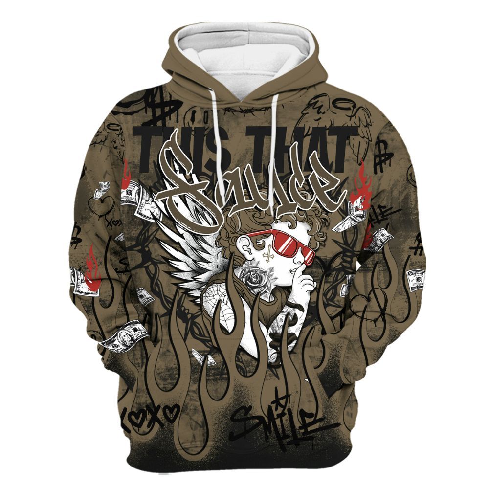 Dunkare Olive 9s - This That Sauce Angel All Over Print Unisex Hoodie