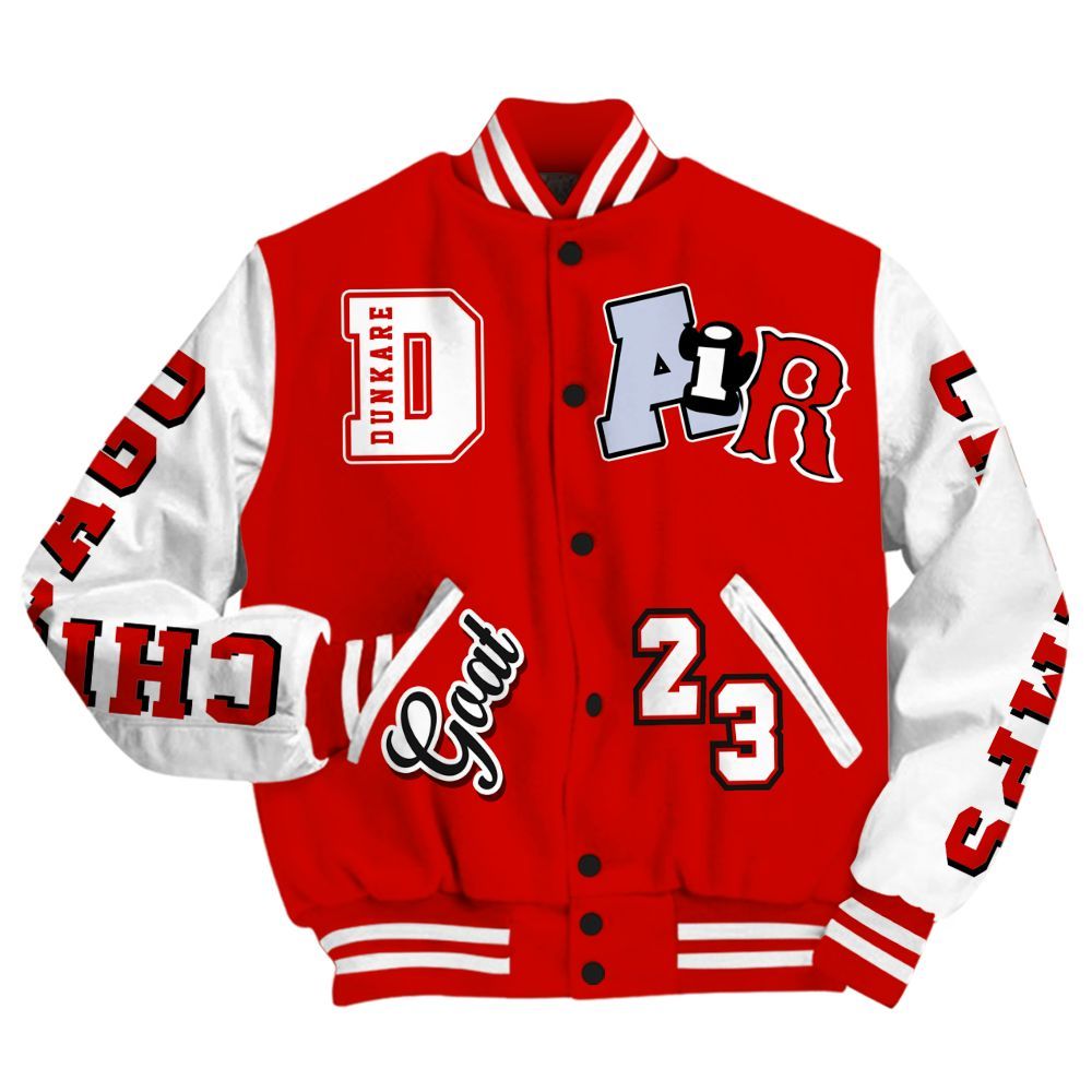 Varsity Jacket To Match Fire Red 6s Shirt - AIR Number 23 GOAT All Over Print