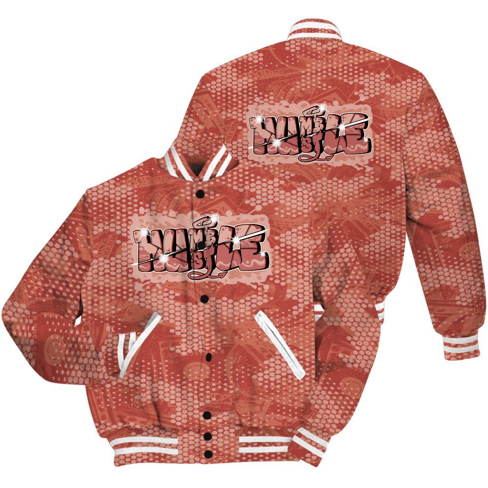 Varsity Jacket To Match Dune Red 13s Shirt - Humbled Hustles Graphic Banknotes All Over Print