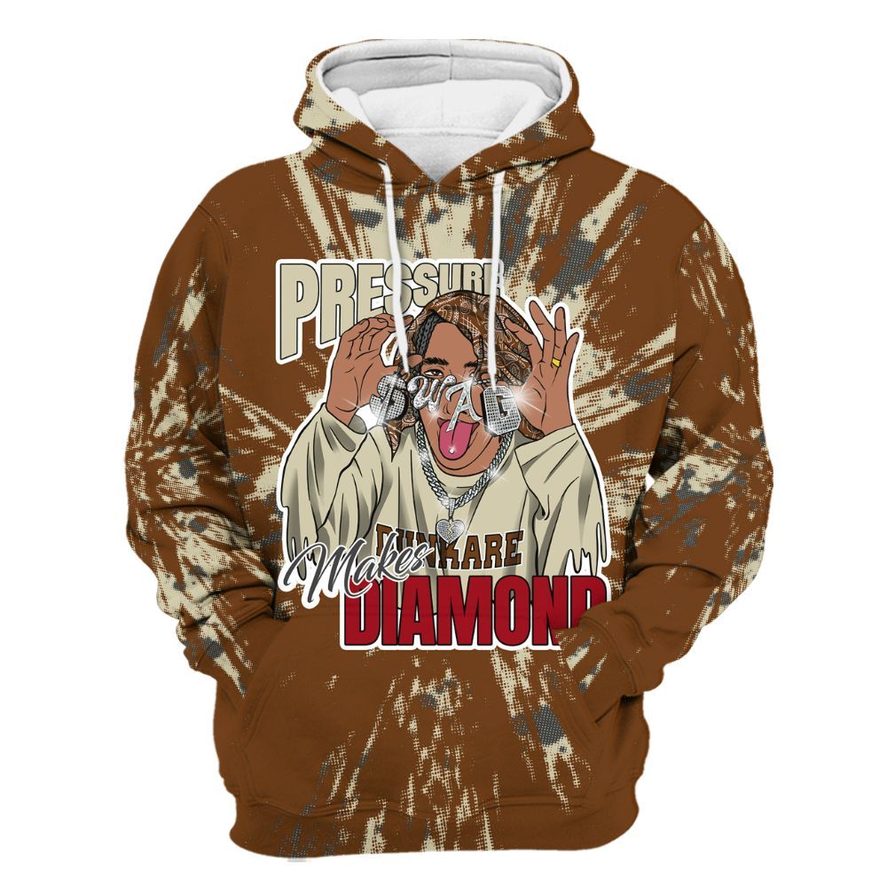 Hoodie To Match Archaeo Brown 5s - Pressures Makes Hoodie To Match Lux All Over Print