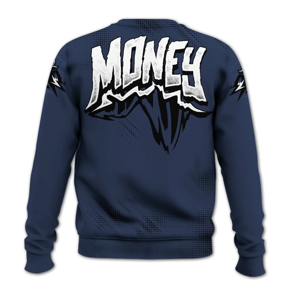 Sweatshirt To Match Midnight Navy 13s - Hustle Make Money All Over Print