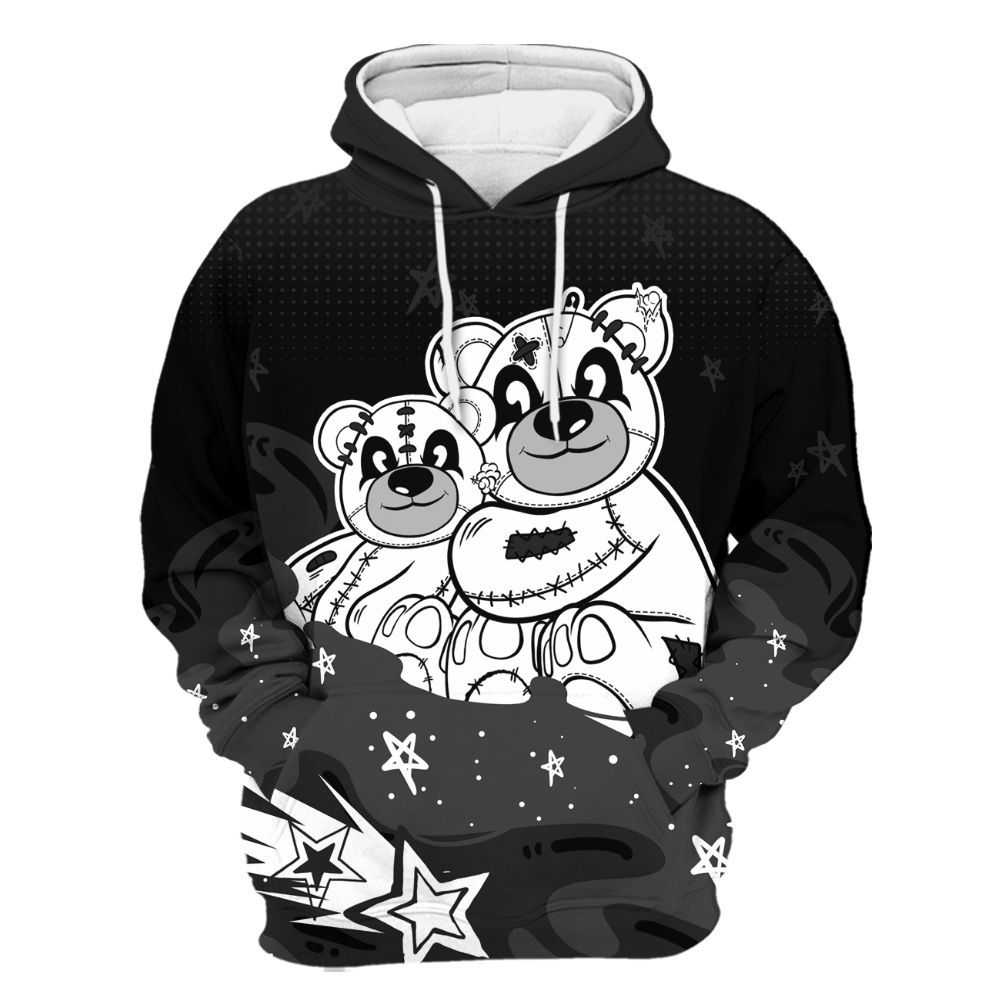 Hoodie To Match Black Cat NET 4s - Sincere Fondness Bear Stars All Over Print