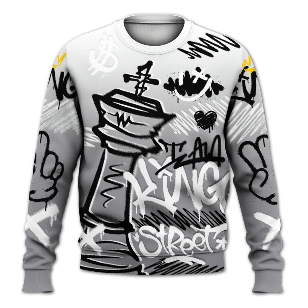 Sweatshirt To Match Cement Grey 11s - Street King Chess Streetwear All Over Print