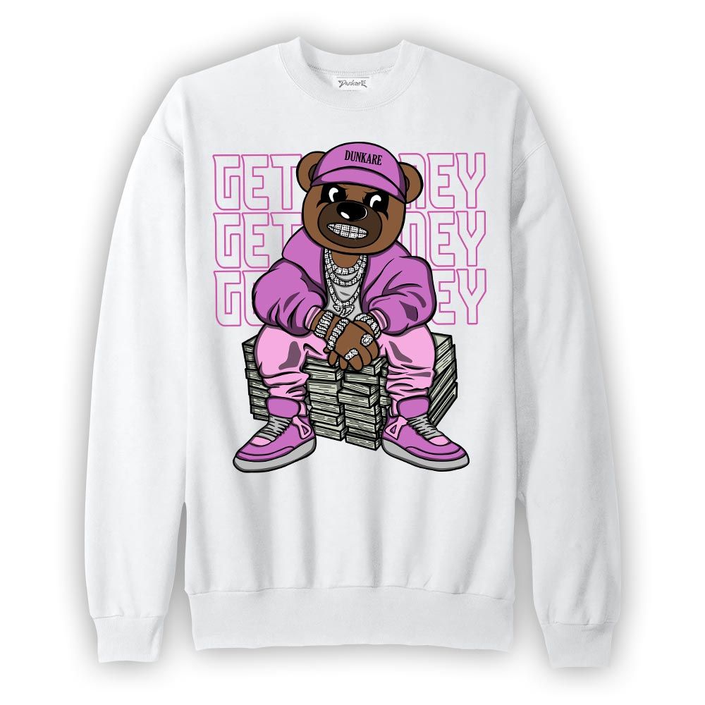 Sweatshirt To match Hyper Violet 4s Sweatshirt - Get Money Bear Graphic