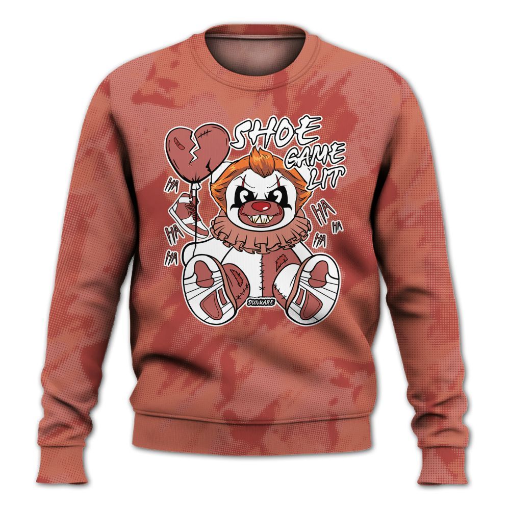 Sweatshirt To Match Dune Red 13s - Shoe Game Bear Abstract Halftone All Over Print