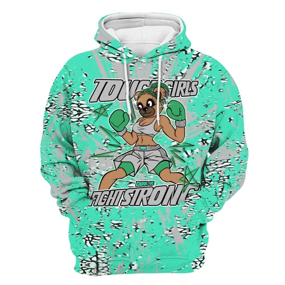 Hoodie To Match Black Green Glow 3s - Gritty Girls Bear Luxury All Over Print