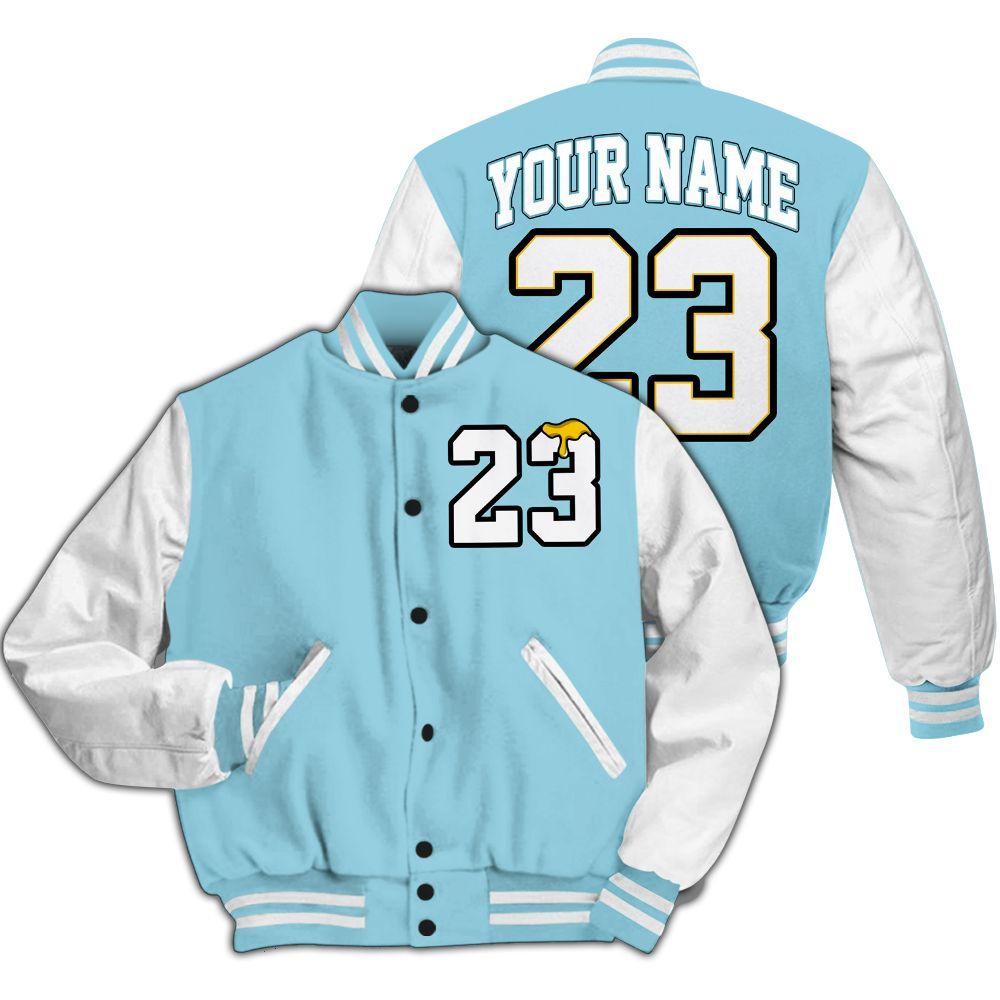 Varsity Jacket To Match Dunk High Homer Simpson - Custom Name Number 23 Drip All Over Print