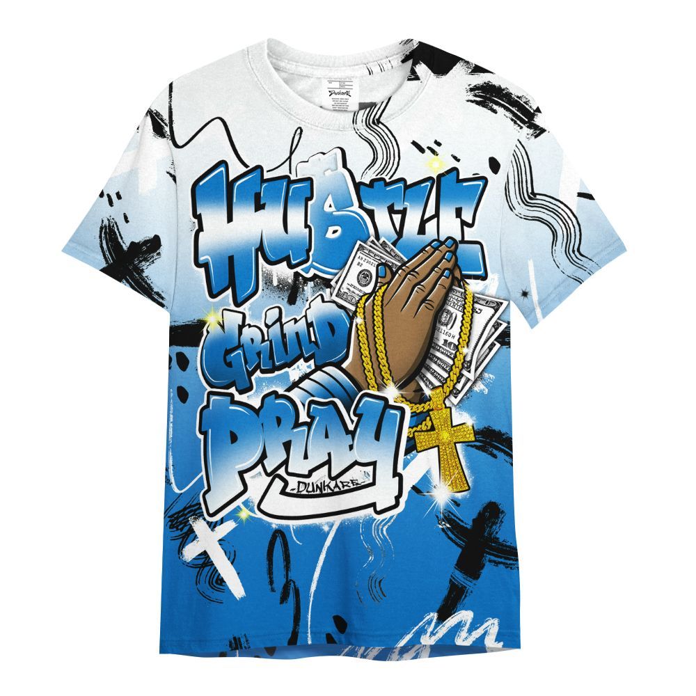 Shirt To Match Low Game Royal 1s - Money Hustle Grind Pray All Over Print