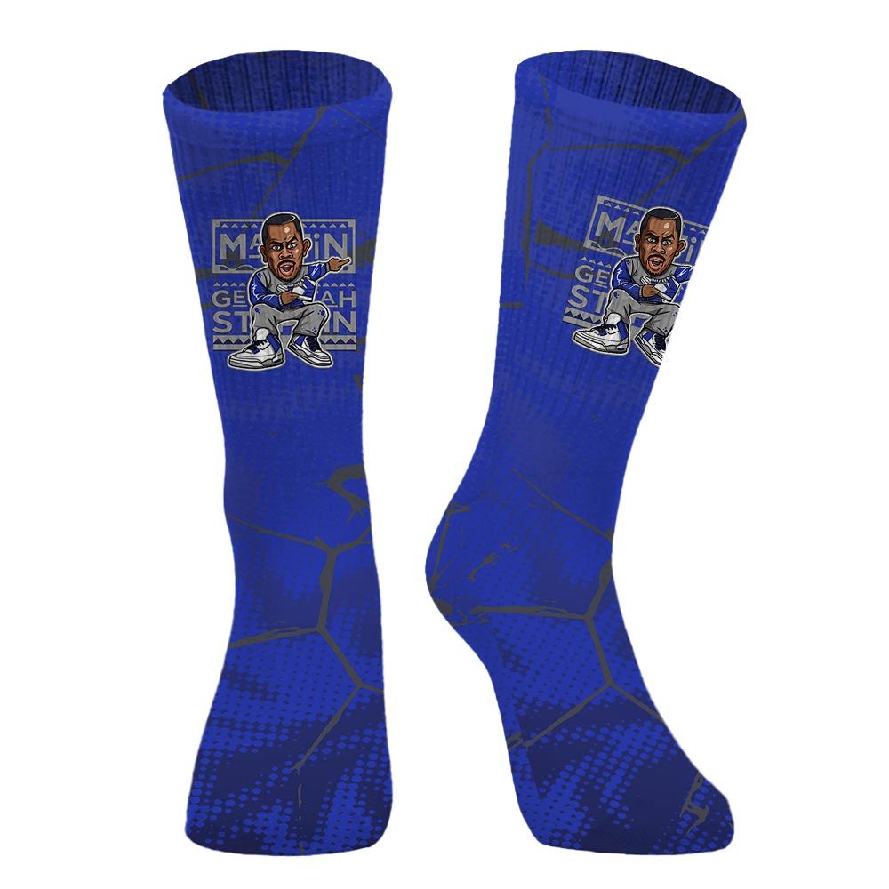 Sock To Match Air Max Plus Black Racer Blue - Get Tag Sneakers Steppin' Graphic