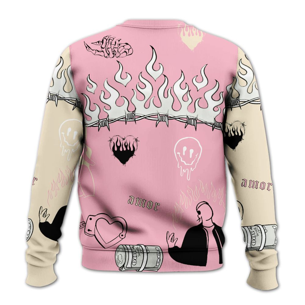 Sweatshirt To Match Low OG Shy Pink 1s - Snake Trust No One All Over Print