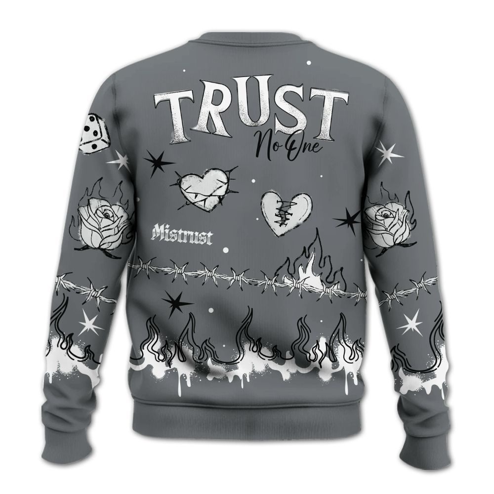 Sweatshirt To Match Retro Fire Red 9s - Trust No One Snake-Bite Doodle Crayon All Over Print