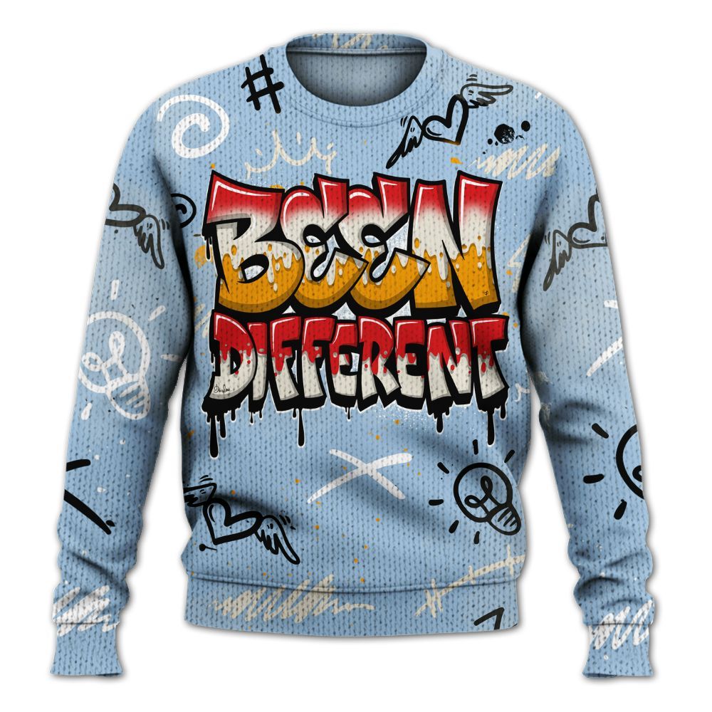 Sweater To Match Retro High OG Pale Ivory Psychic Blue 1s - Drip Been Di2ferent Graphic