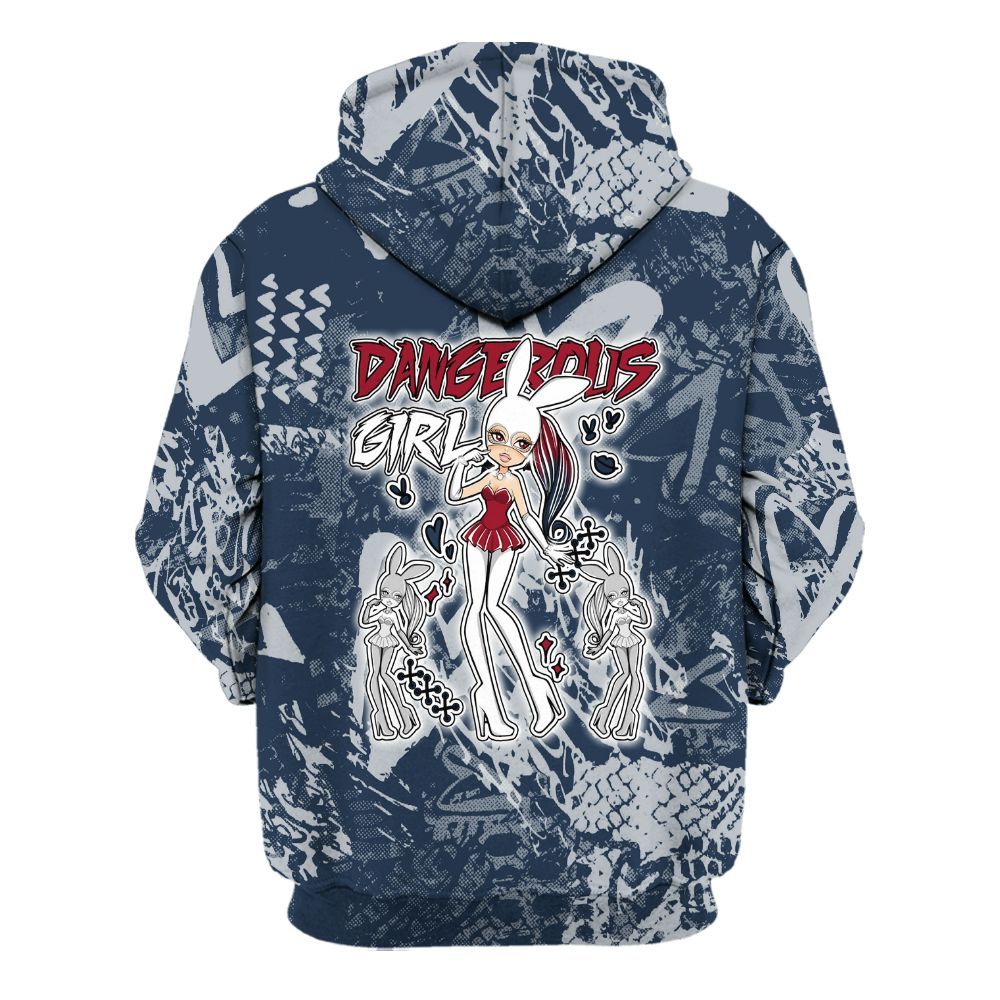Hoodie To Match Retro Olympic 6s - Dangerous.Girl Heart Grunge All Over Print
