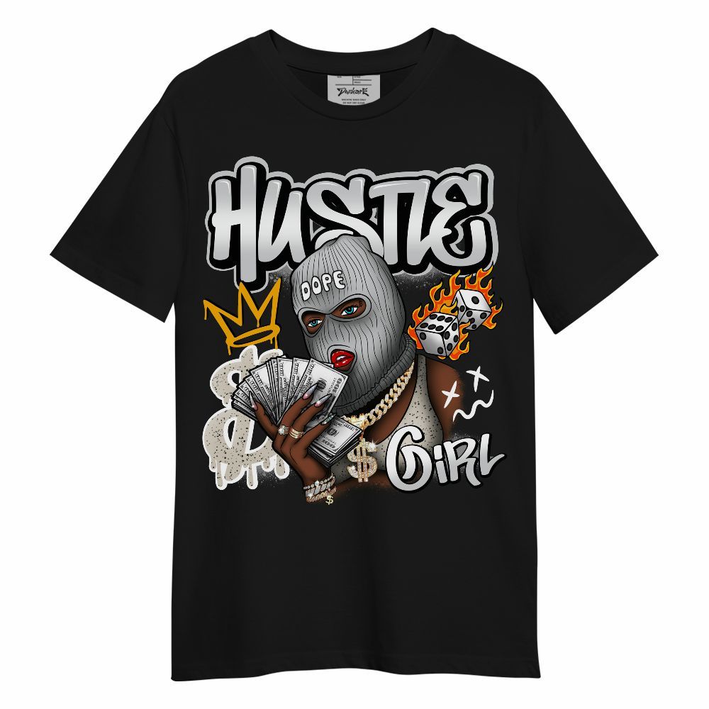 Shirt To Match Metallic Silver 2024 5s - Money Hustles Girl Streetwear Unisex Shirt