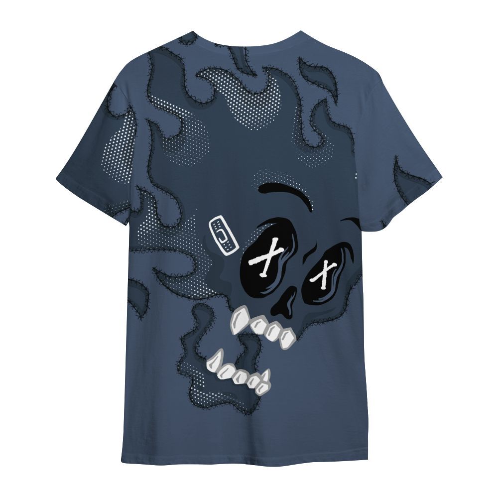 Shirt To Match Low Diffused Blue 11s - All Hustle No Lucky Skull All Over Print