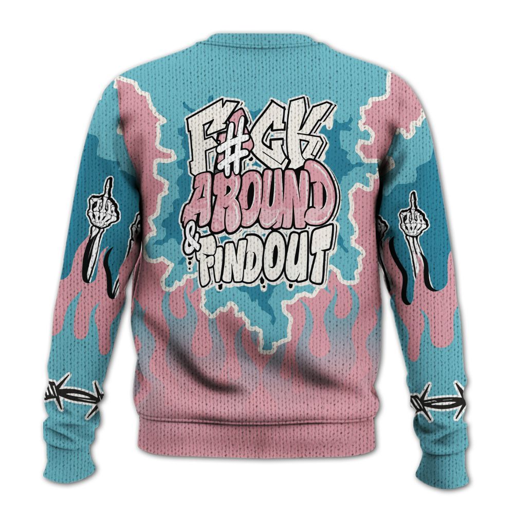 Knitted Sweater To Match Doernbecher 6s - F Around Find Out Graphic Trapped
