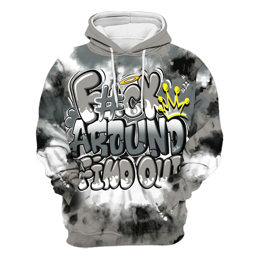 Hoodie To Match Cool Grey 9s - Tie Dye FK Around Find Out All Over Print