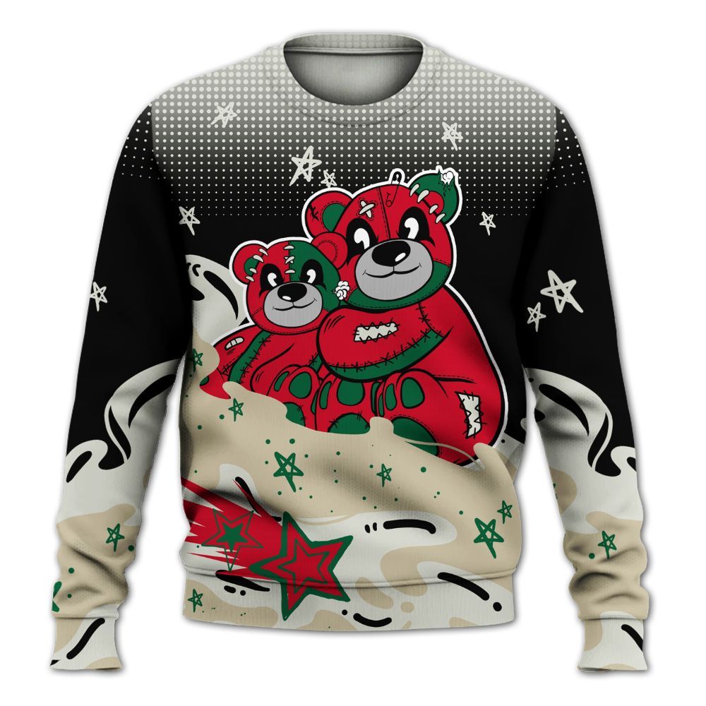 Sweatshirt To Match El Grito 5s - Sincere Fondness Bear Stars All Over Print