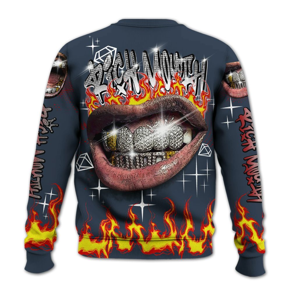 Sweatshirt To Match Retro Olympic 6s - Rich Mouth Fire Rap Retro 90s All Over Print