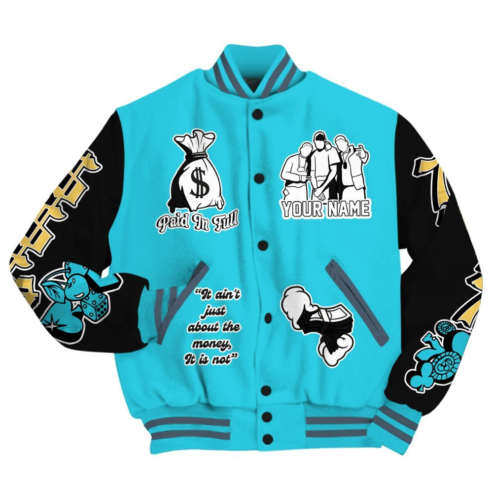 Varsity Jacket To Match Retro Gamma Blue 11s - Paid In Full Baseball Varsity Jacket Custom Name All Over Print