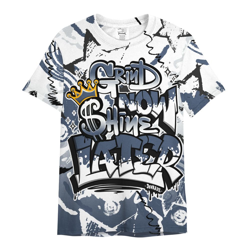 Shirt To Match Low Diffused Blue 11s - Grind Shine Later Drip All Over Print