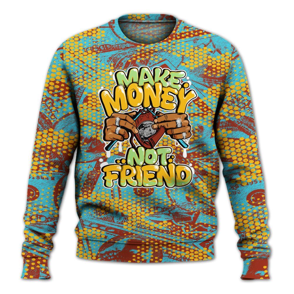 Sweatshirt To Match SB Dunk Di'Orr Greenwood - Make Moneys Not Friend Graphic Banknotes All Over Print