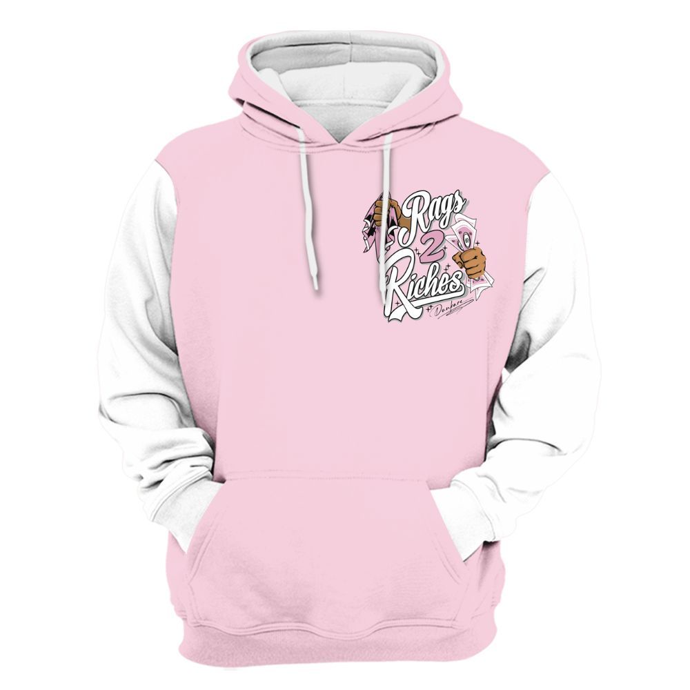 Hoodie To Match Orchid 4s Varsity Jacket, Custom Name Rag 2 Riches All Over Print