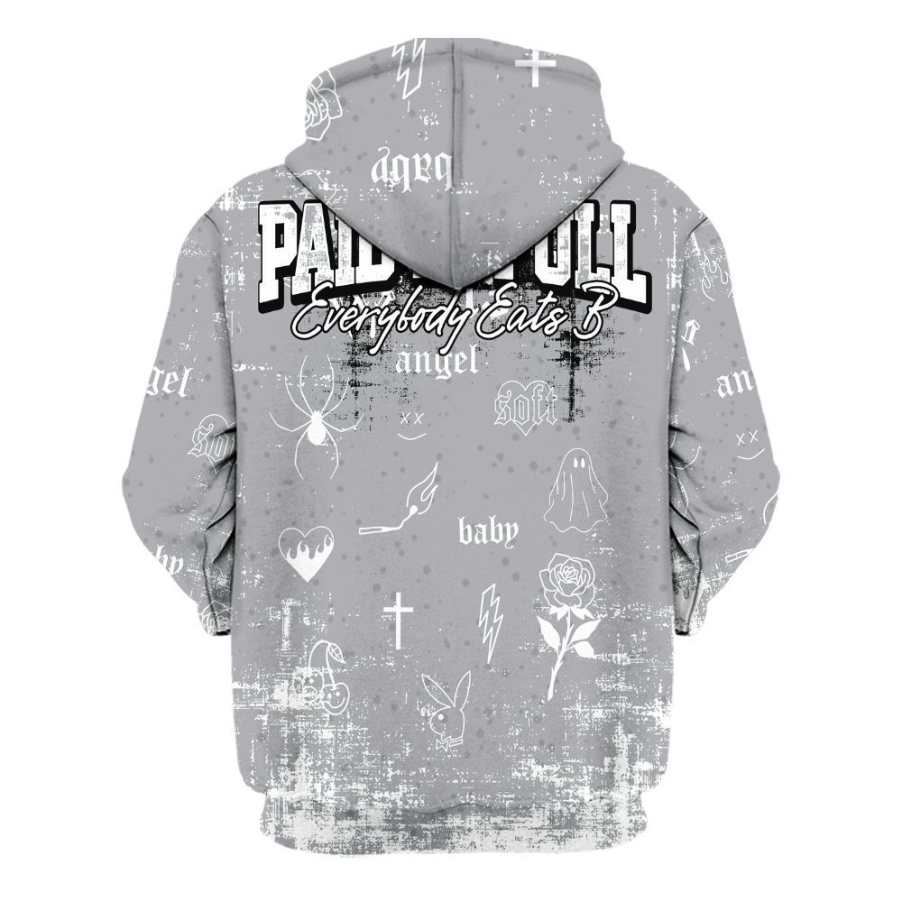 Hoodie To Match White Cement 4s - Paid In Full Money All Over Print