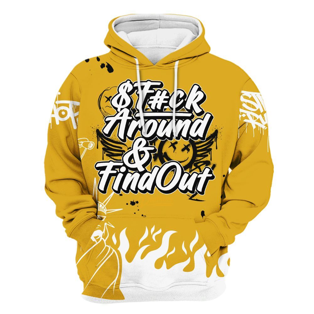 Hoodie To Match Vivid Sulfur 4s - Graphic Fck Around Find Out All Over Print